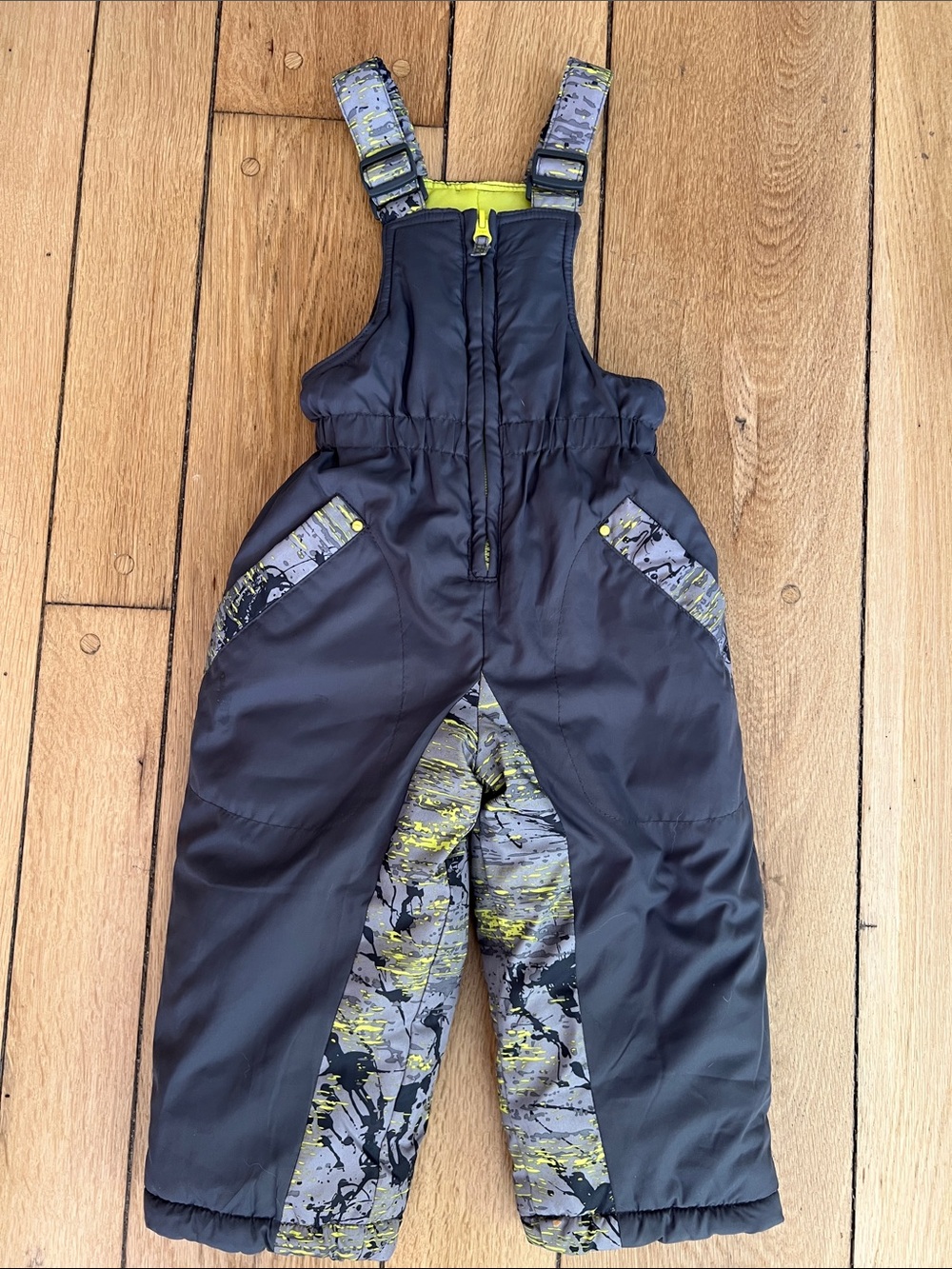 Hawke & Co Gray Snow Overalls with Yellow Accent 24M